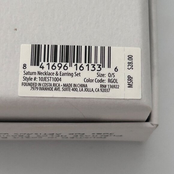 Pura Vida Rose Gold Saturn Necklace & Star Earrings Jewelry Set - Picture 3 of 3